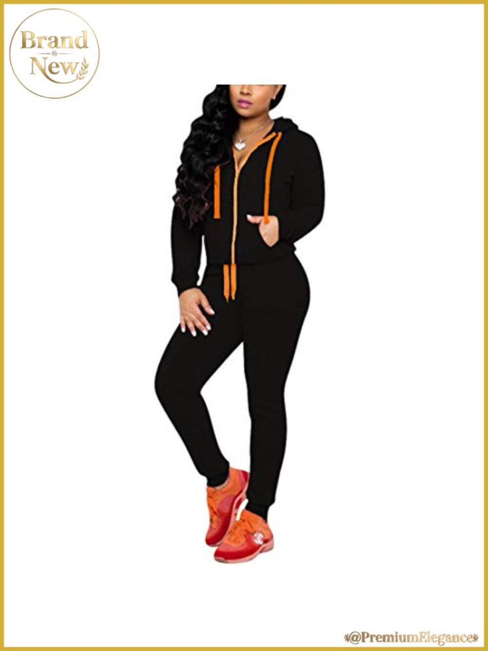 Women's 2 Piece Jogger Tracksuit Set Long Sleeve Hoodie Zip Sweatsuit